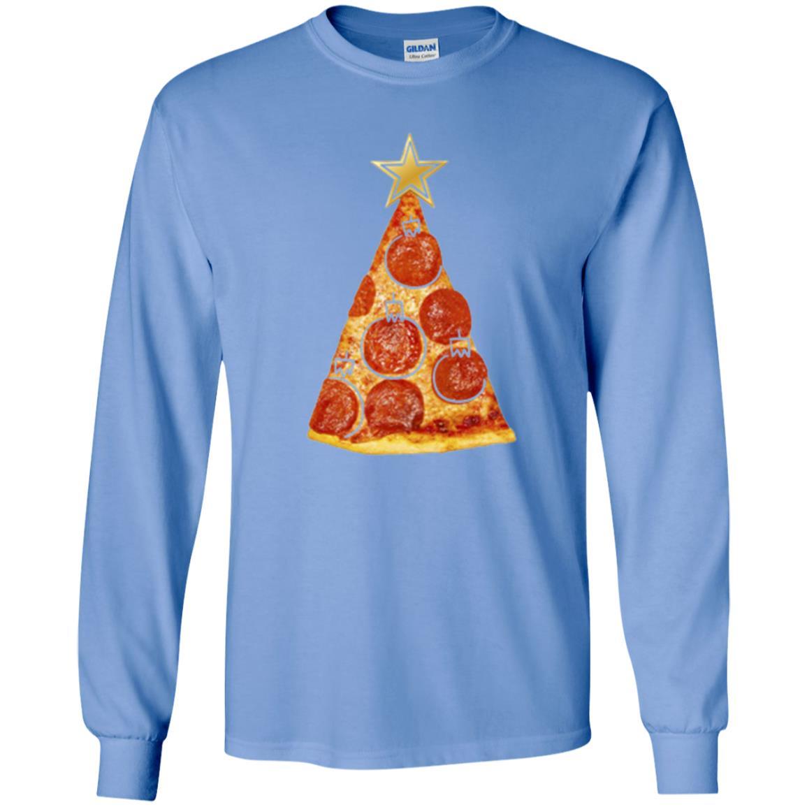 Merry Christmas T-shirt Pizza Slice Christmas Tree Carolina Blue