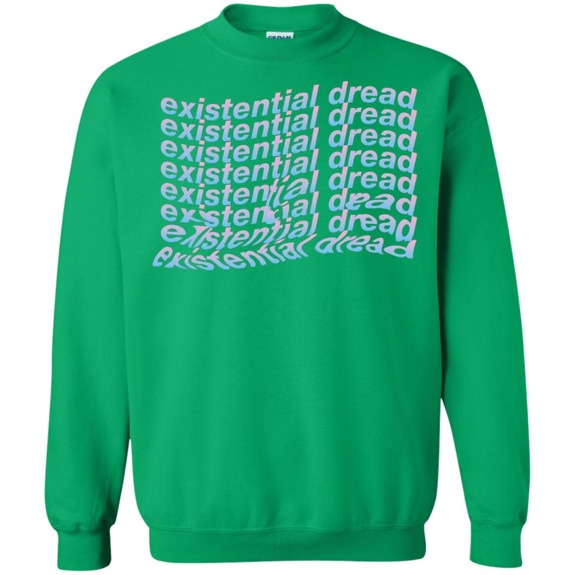 Existential Dread Waves Melting Distortion Aesthetic T-shirt Irish Green