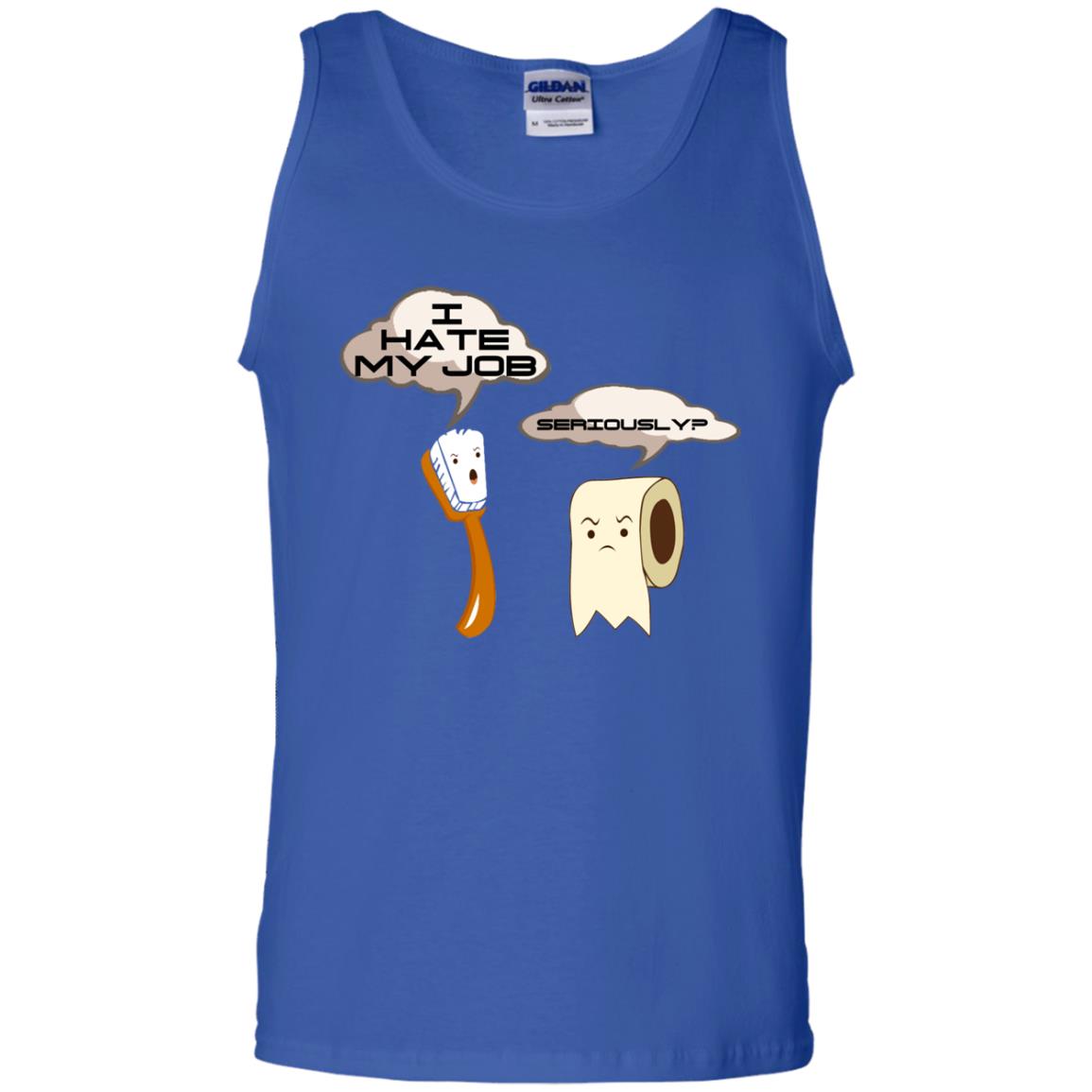 Funny Toothbrush And Toilet Paper I Hate My Job T-shirt Royal