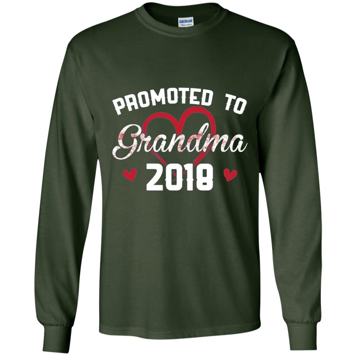 Promoted To Grandma 2018 Love Grandmas Mothers Day T-shirt Forest Green