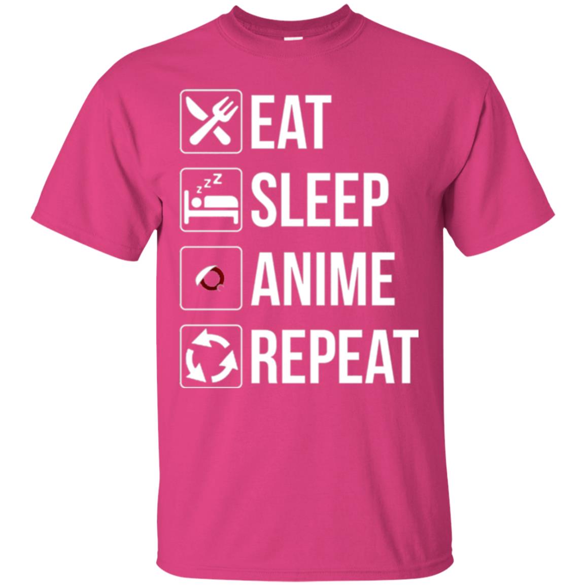 Anime Lovers T-shirt Eat Sleep Anime Repeat Heliconia