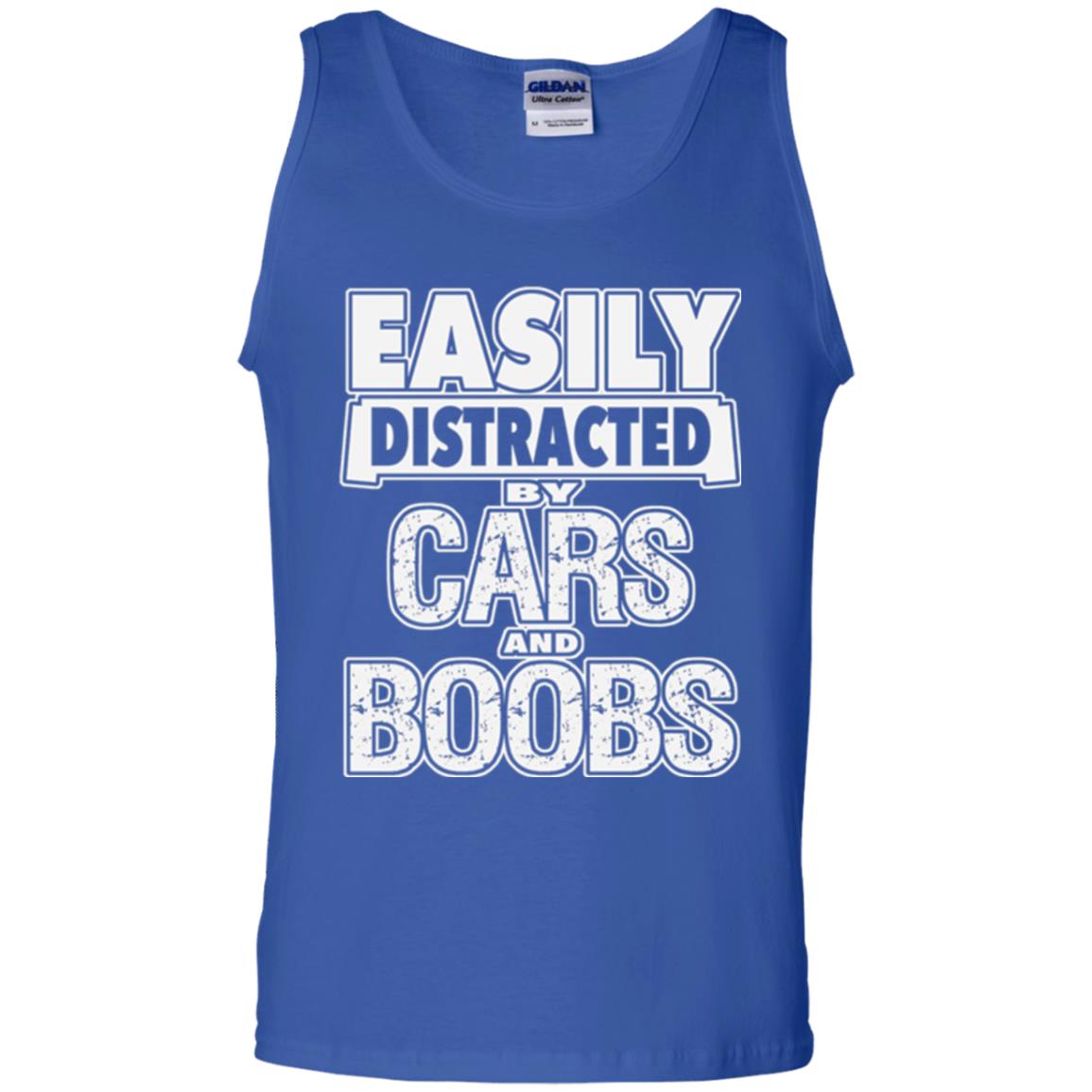 Car Lover T-shirt Easily Distracted By Cars And Boobs Royal