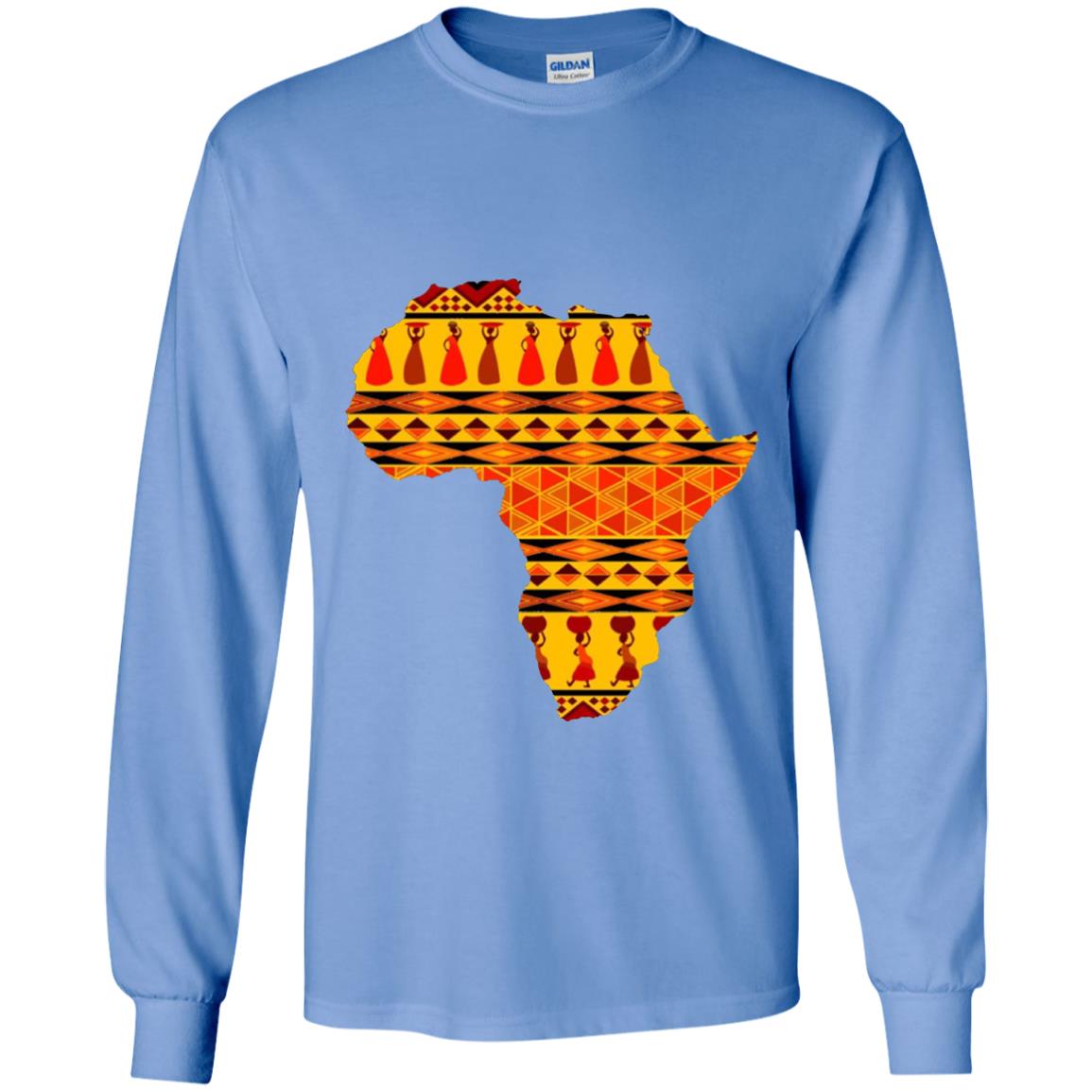 African Pride Ankara Tribal Pattern T-shirt Carolina Blue