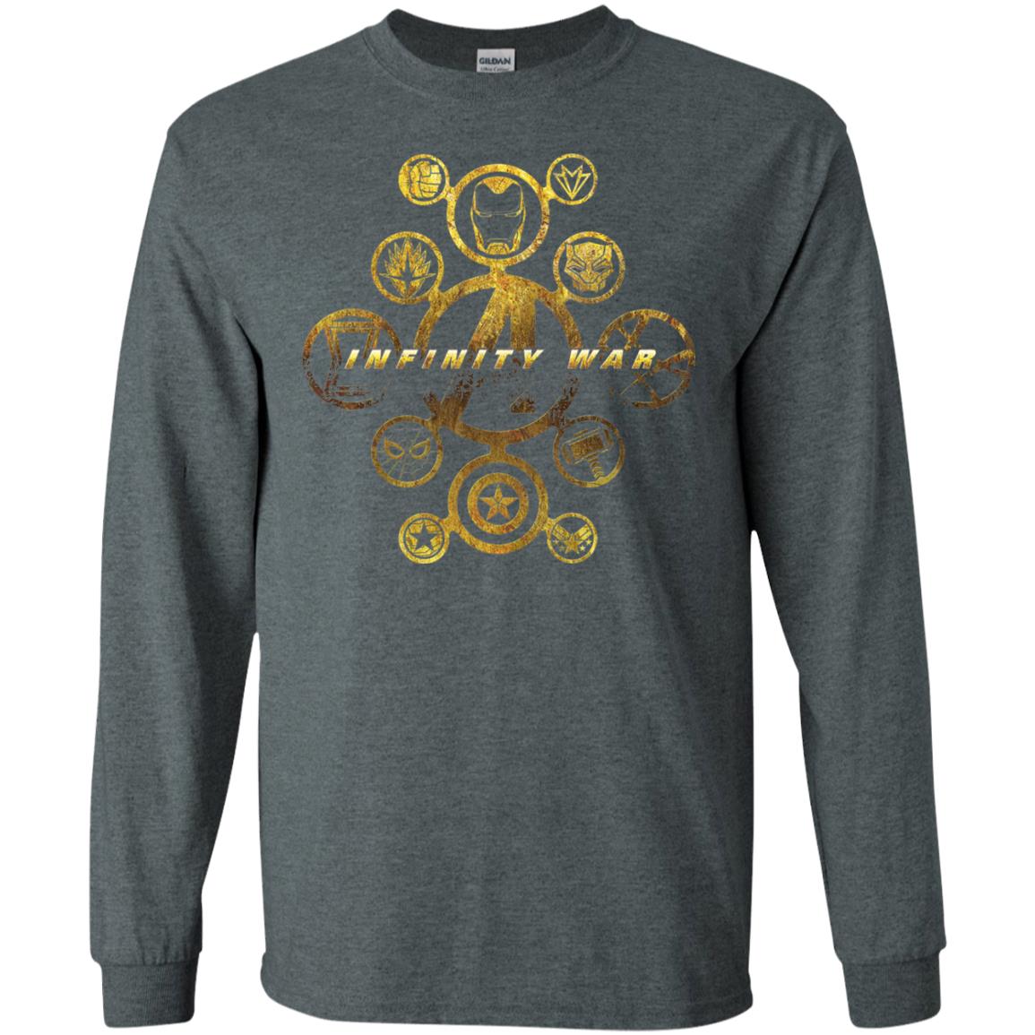 Infinity War Gold Hero Movie T-shirt Dark Heather