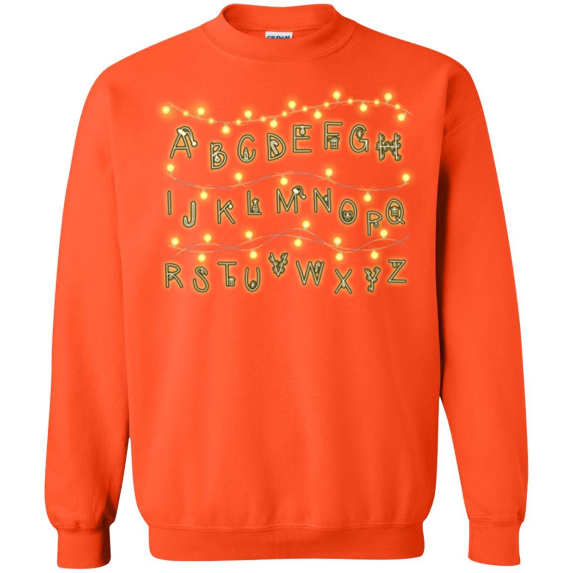 Alphabet Fairy Lights T-shirt Orange