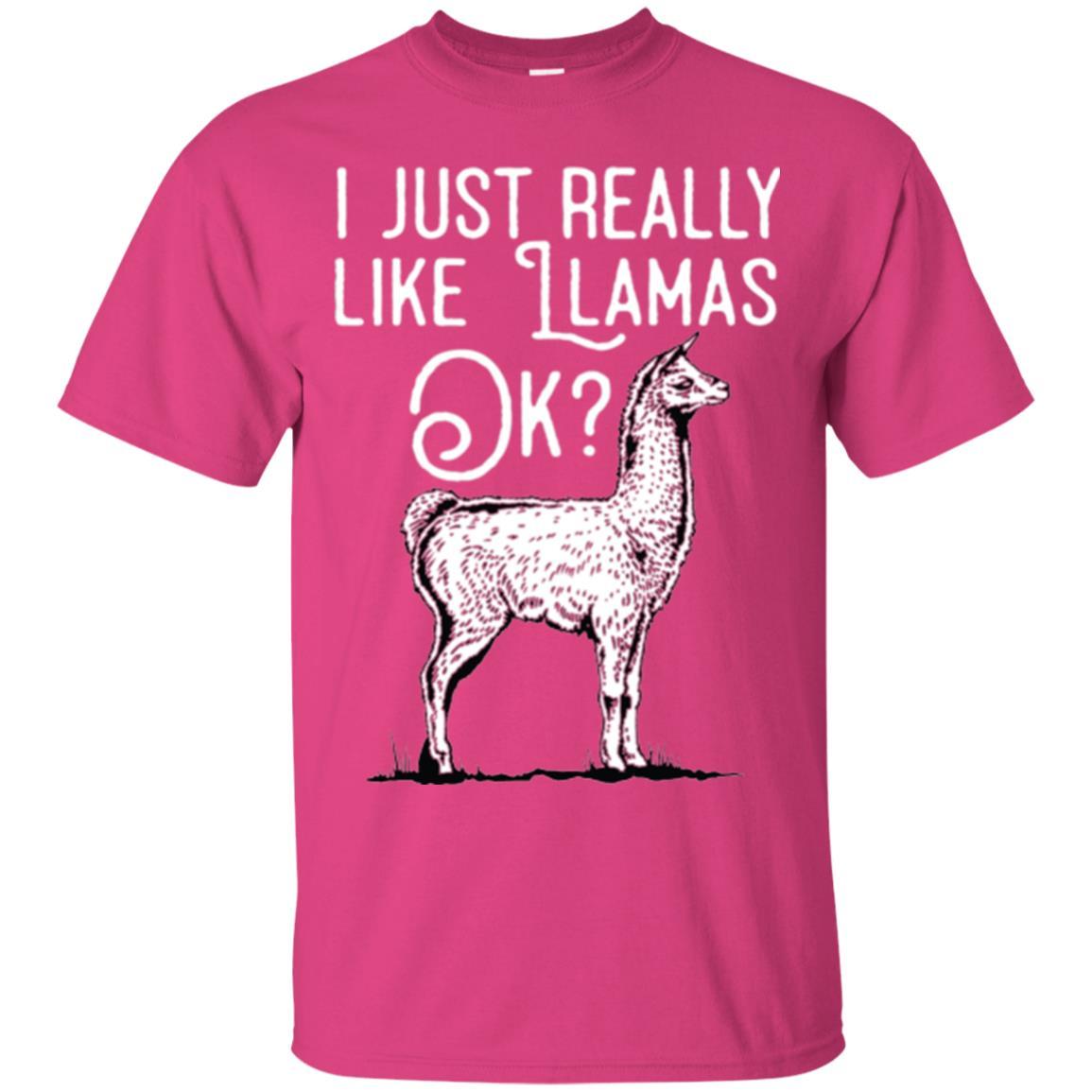 Alpaca T-shirt I Just Really Like Llamas Ok Heliconia