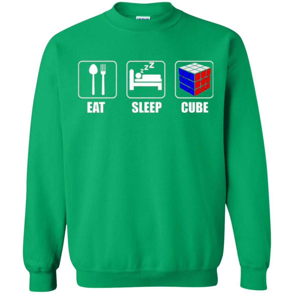 Rubik Lover T-shirt Eat Sleep Cube T-shirt Irish Green