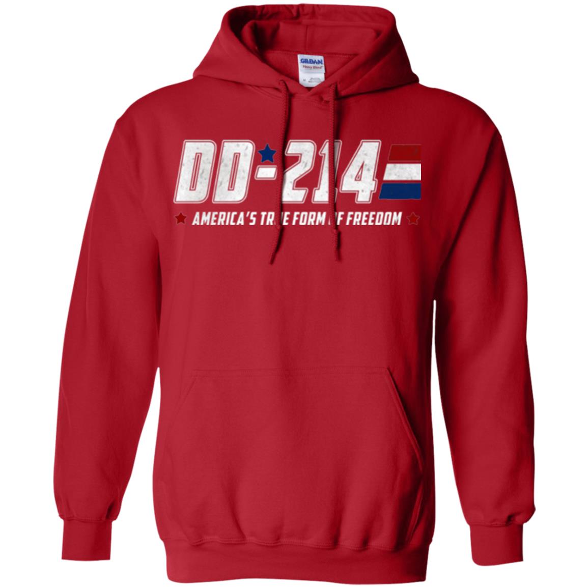 Military T-shirt Dd-214 America_s True Form Of Freedom Red