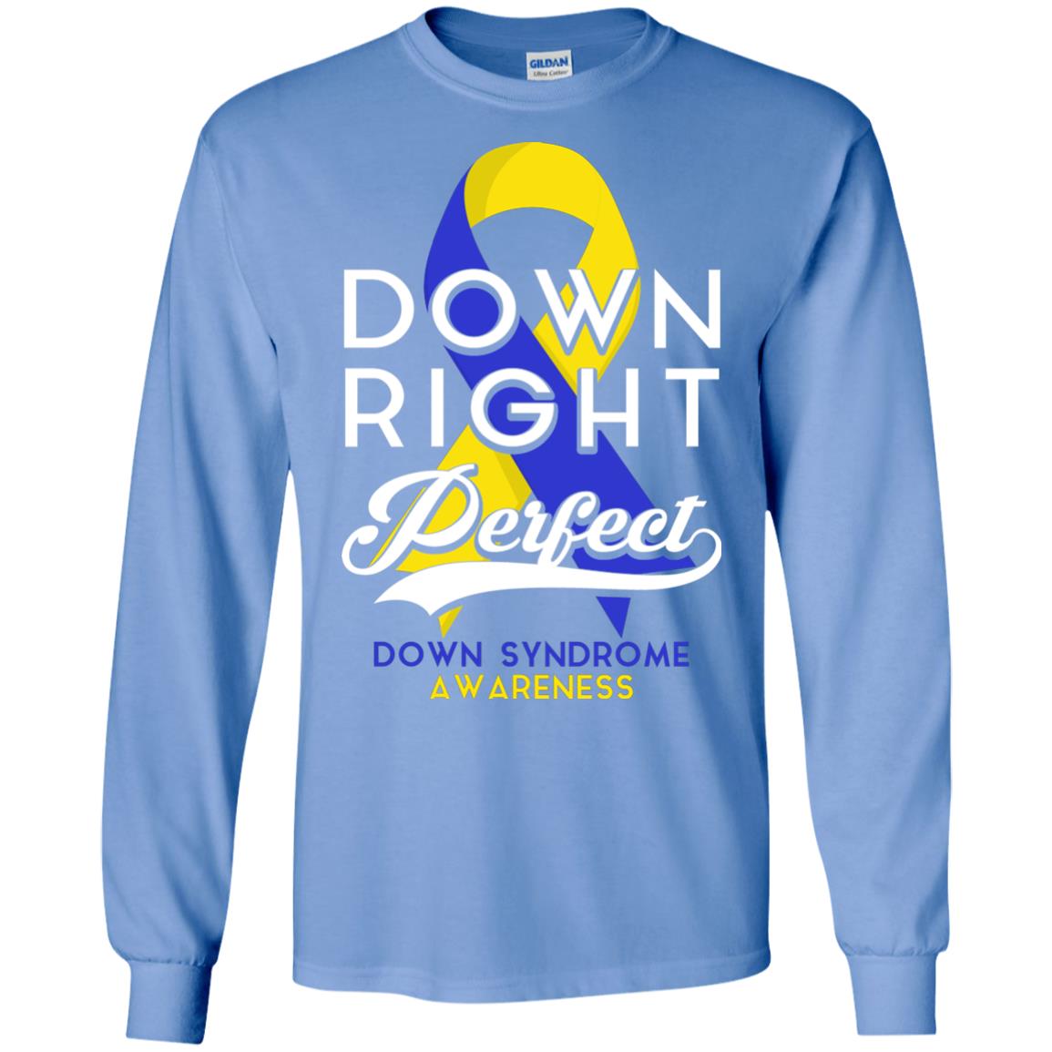Down Right Perfect Down Syndrome Awareness T-shirt Carolina Blue