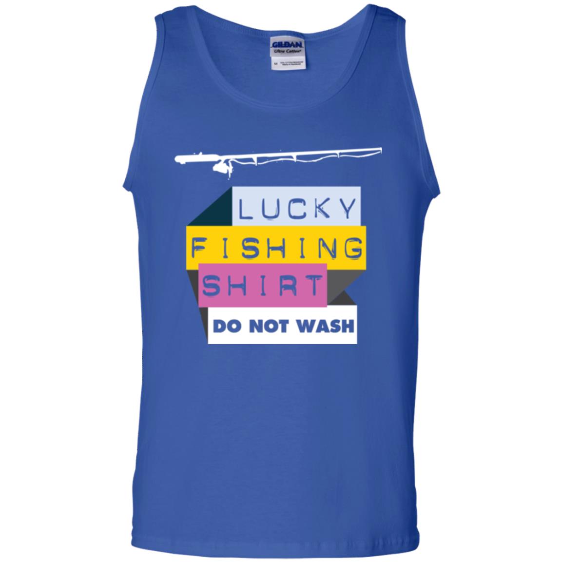 Fisherman T-shirt Lucky Fishing Shirt Do Not Wash Royal
