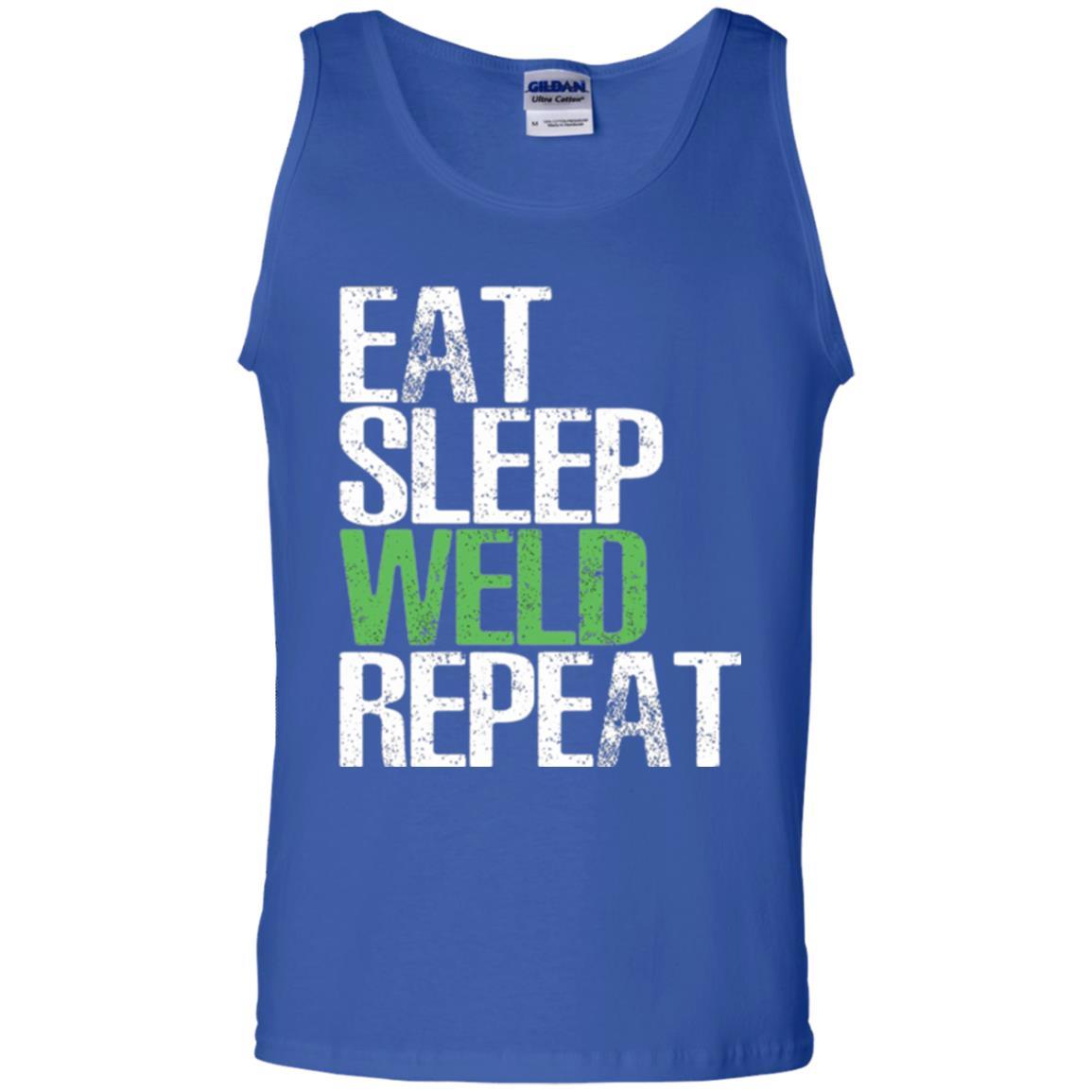 Welding T-shirt Eat Sleep Weld Repeat Royal