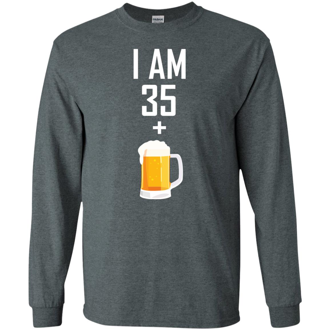 I Am 35 Plus 1 Beer 36th Birthday T-shirt Dark Heather
