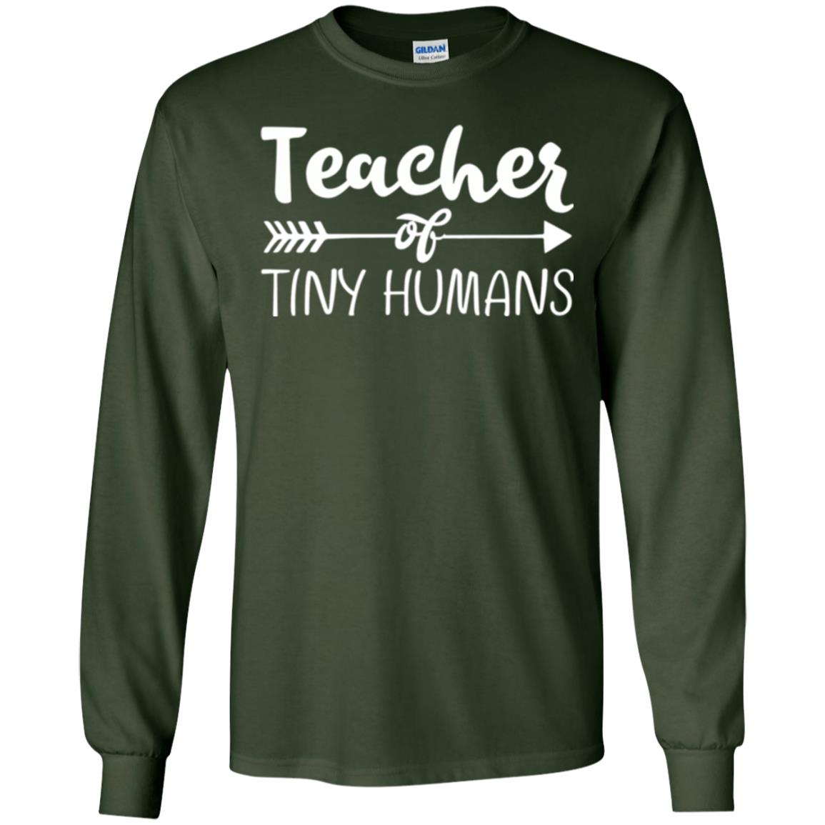 Kindergarten Preschool T-shirt Teacher Of Tiny Humans Forest Green