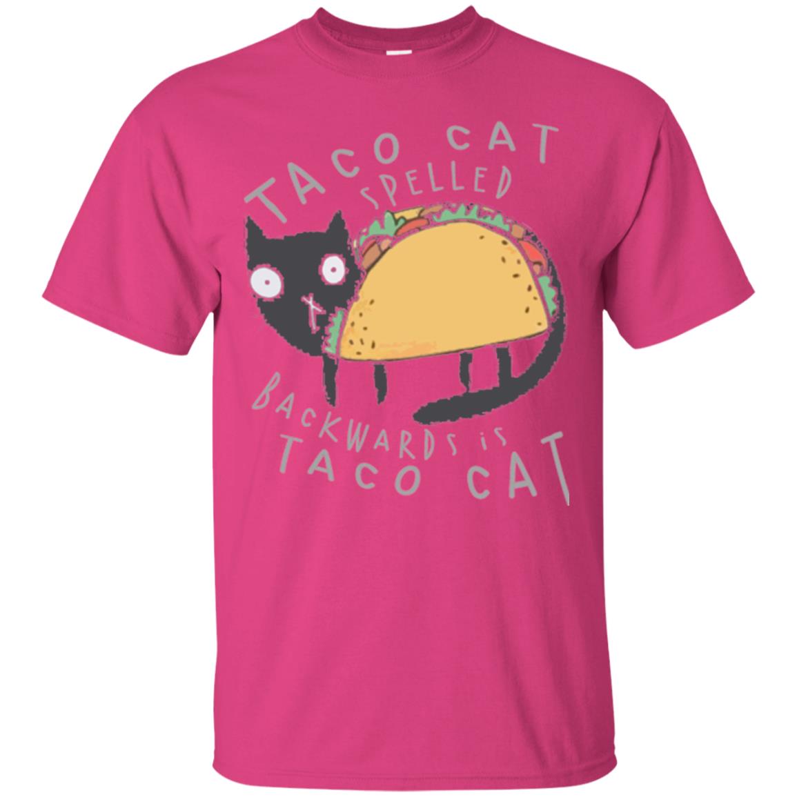 Cat Lovers T-shirt Taco Cat Spelled Backward Is Taco Cat Heliconia