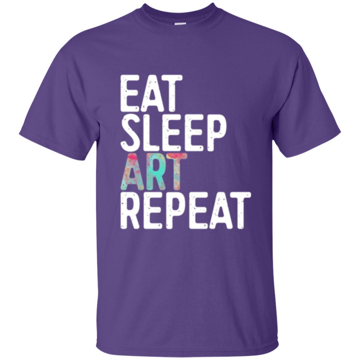 Artist T-shirt Eat Sleep Art Repeat Purple