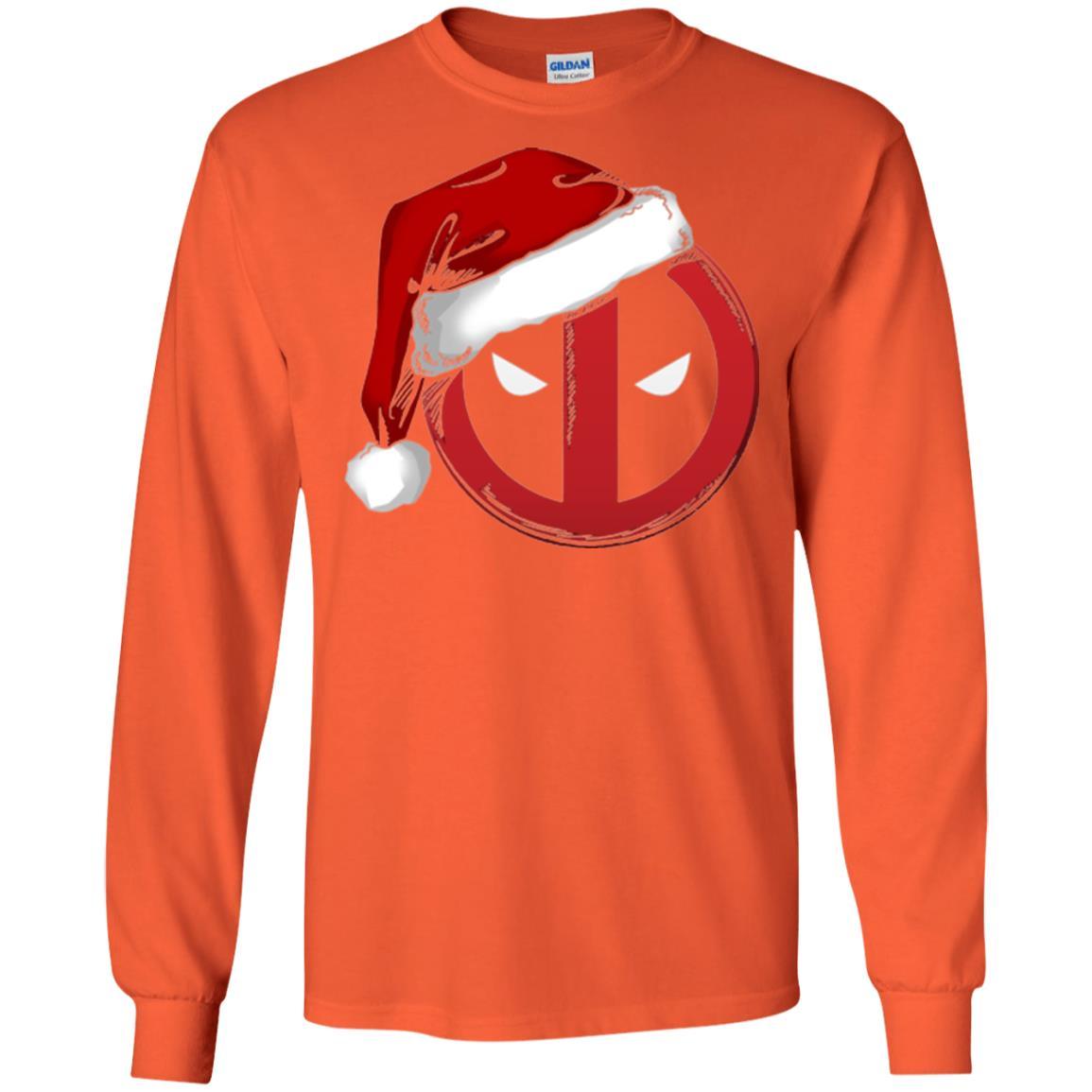 Christmas T-shirt Marvel Deadpool Icon Santa Hat Christmas Graphic Orange