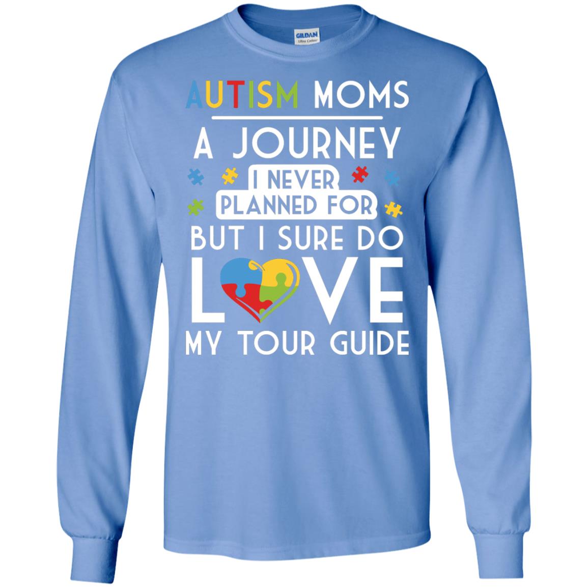 Autism Mom Shirt Autism Mom A Journey Of Love Carolina Blue