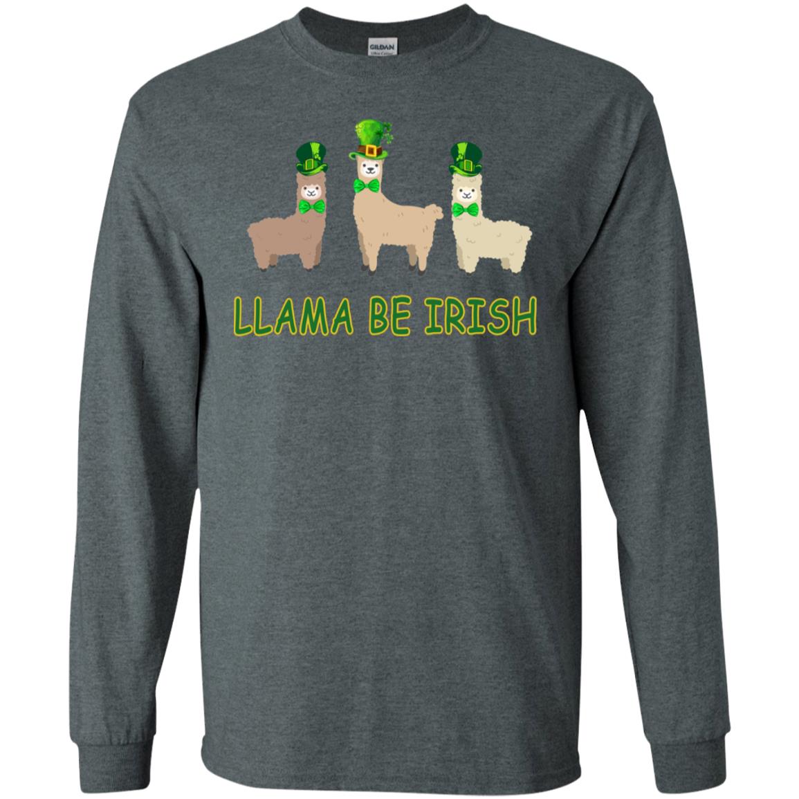 Llama Be Irish Ireland Gift Shirt Dark Heather