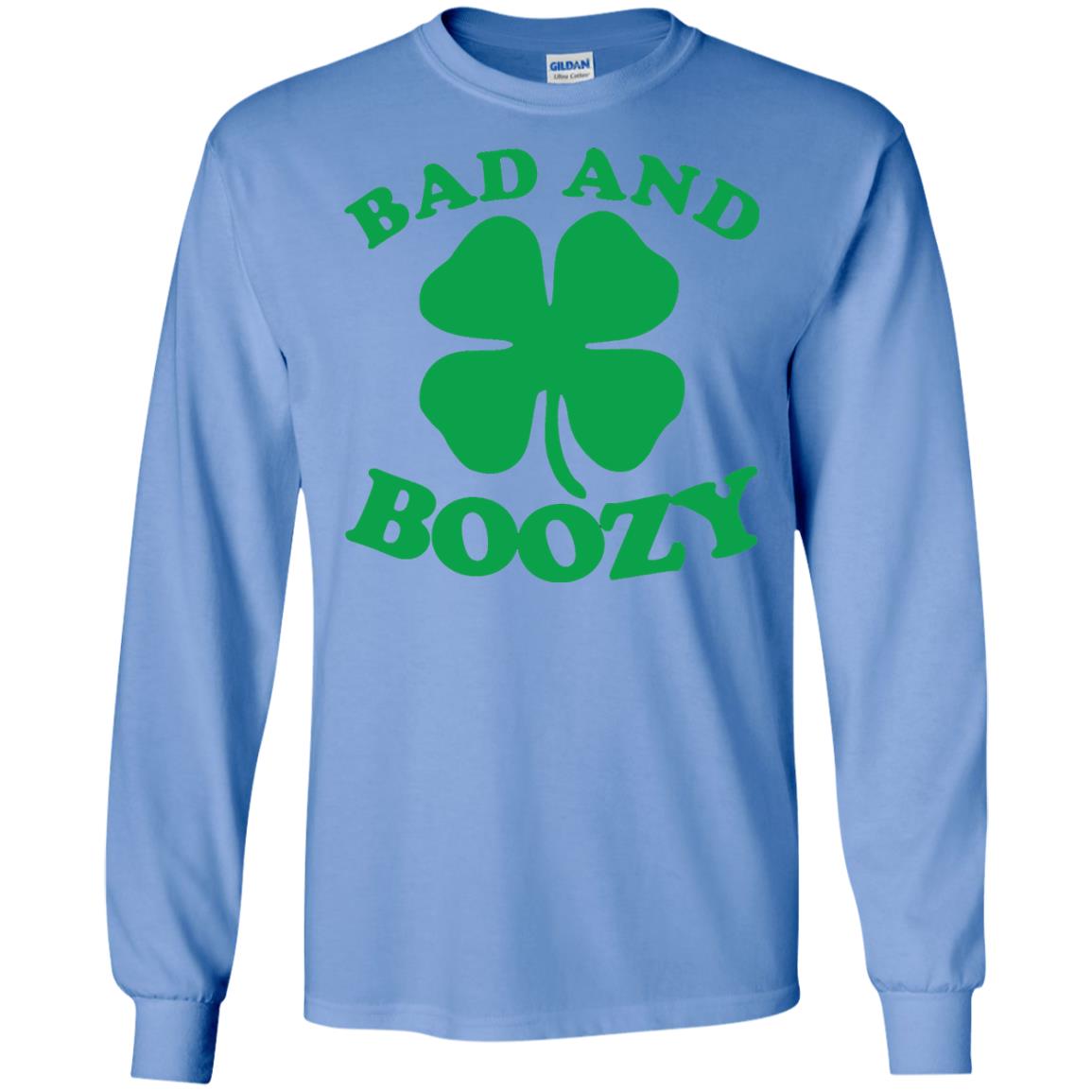 Bad And Boozy Saint Patricks Day T-shirt Carolina Blue