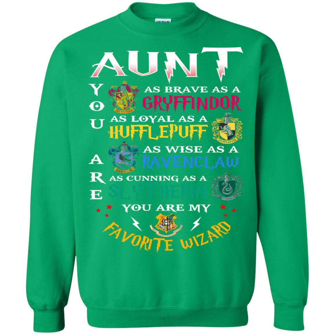 Aunt My Favorite Wizard Harry Potter Fan T-shirt Irish Green