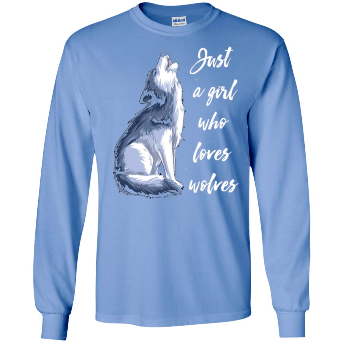 Wolves Lovers T-shirt Just A Girl Who Loves Wolves Carolina Blue