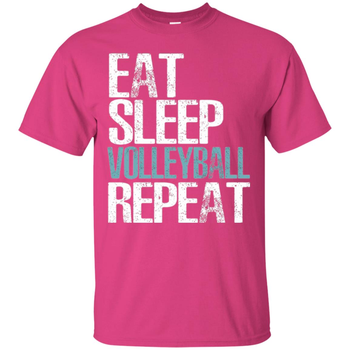 Volleyball T-shirt Eat Sleep Volleyball Repeat Heliconia