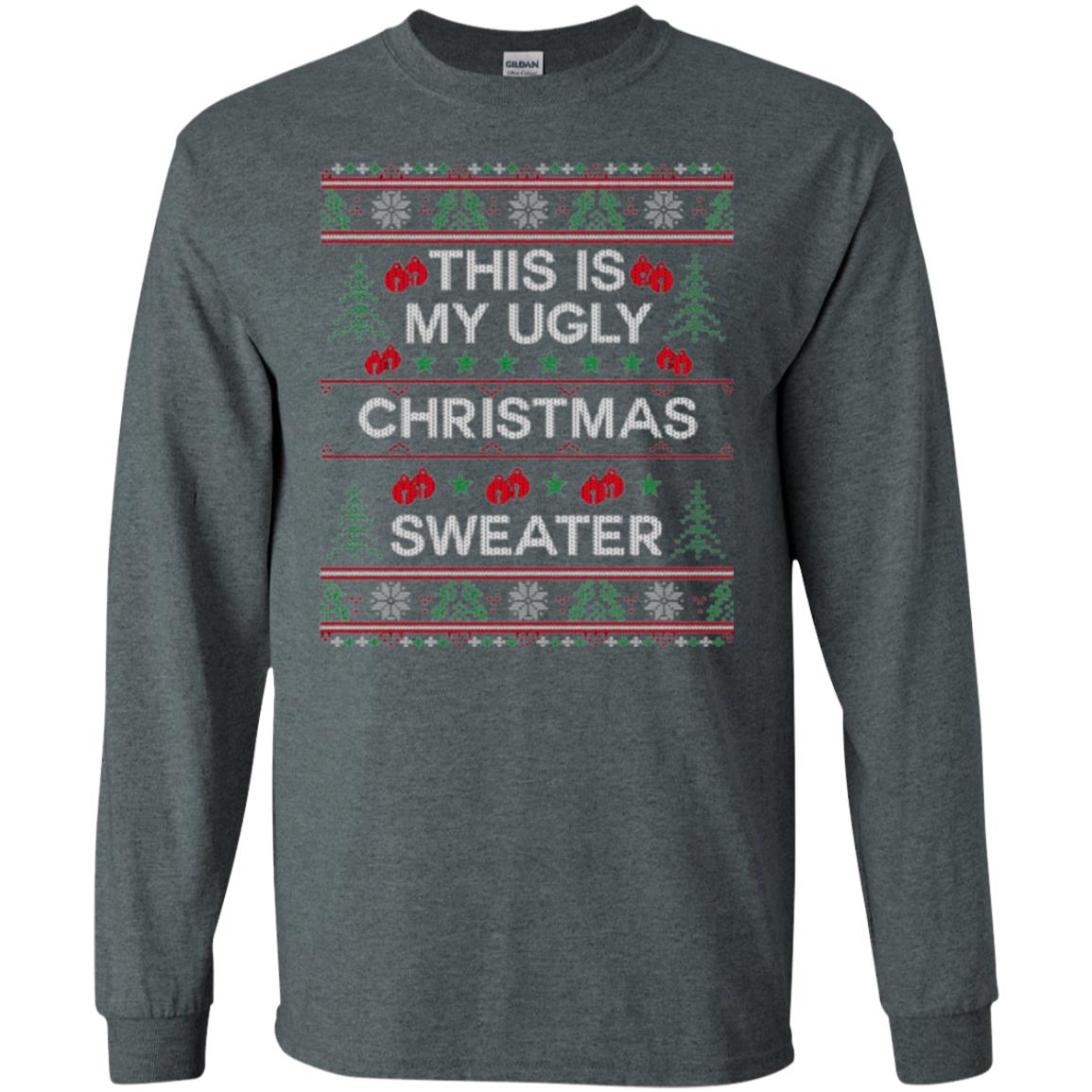 Christmas T-shirt This Is My Ugly Christmas Sweater Dark Heather