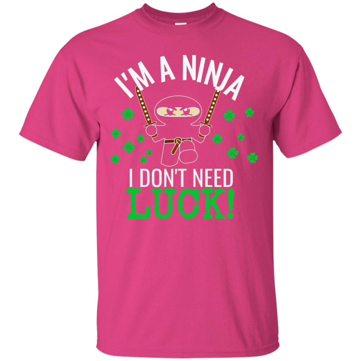 Ninja Luck Green St. Patrick_s Day T-shirt Heliconia