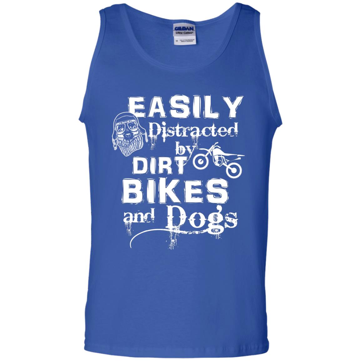 Dogs And Bikes Lover T-shirt Easily Distracted By Dirt Bikes And Dogs Royal