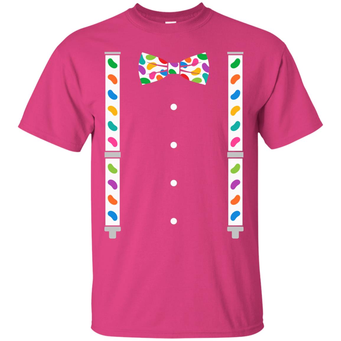 Easter Jelly Beans Bow Tie Suspenders T-shirt Heliconia