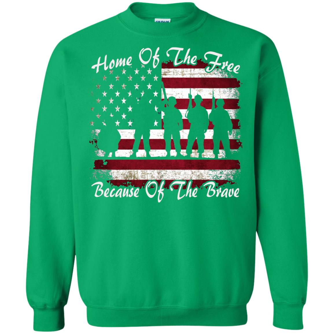 Home Of The Free Because Of The Brave Flag Military Shirt Irish Green