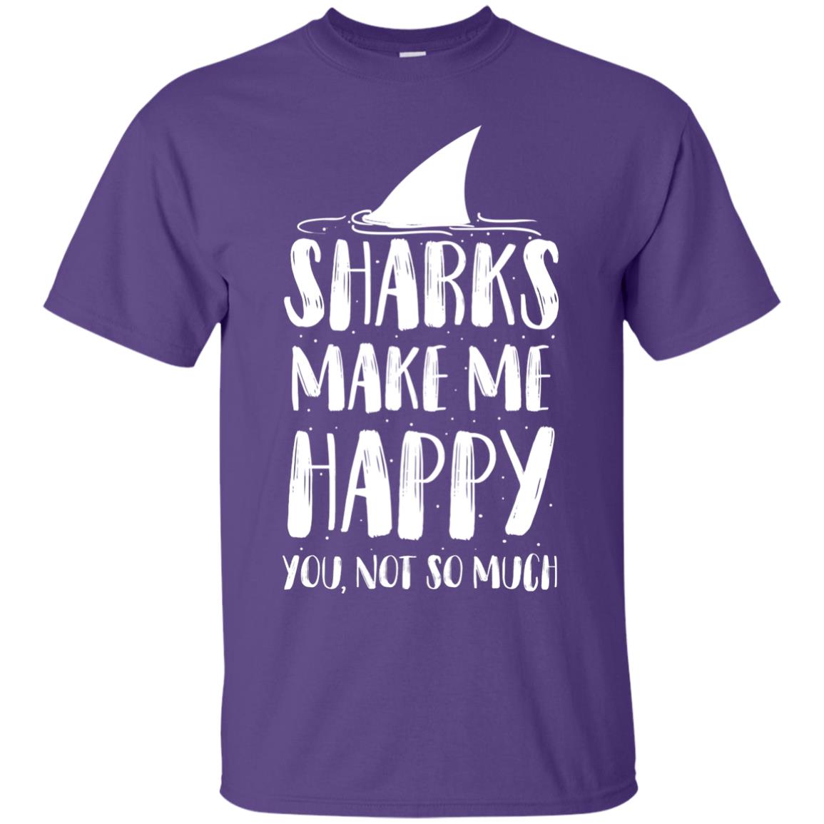Sharks Make Me Happy You Not So Much Shirt For Sharks Lover Purple
