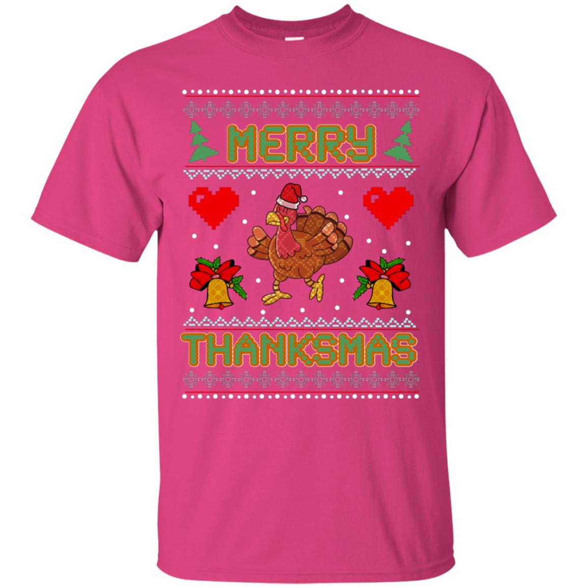 Merry Thanksmas Turkey Thanksgiving Gift Shirt For Mens Or Womens Heliconia