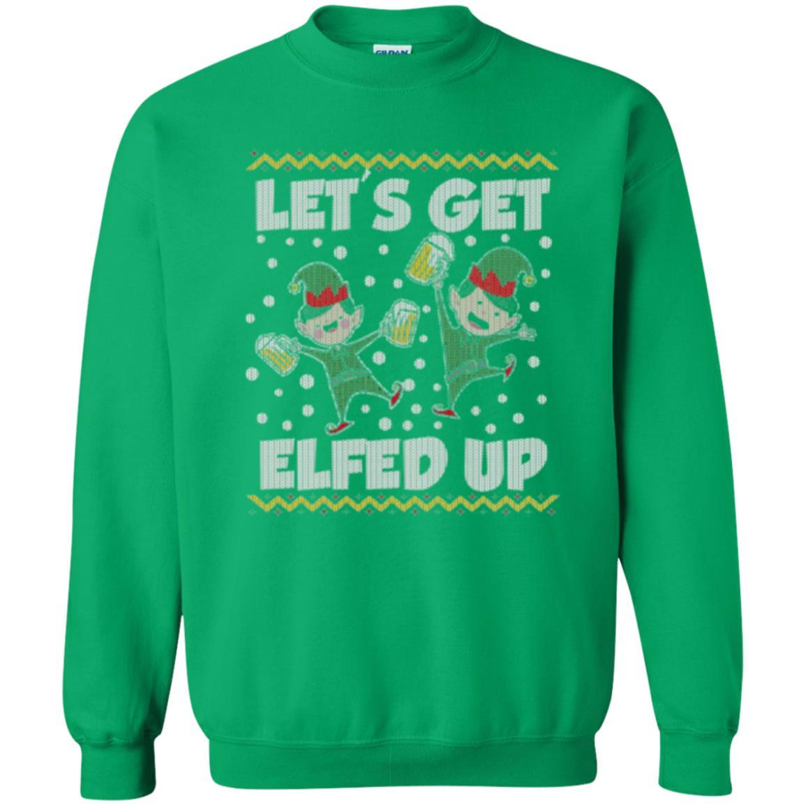 Christmas T-shirt Let's Get Elfed Up Irish Green