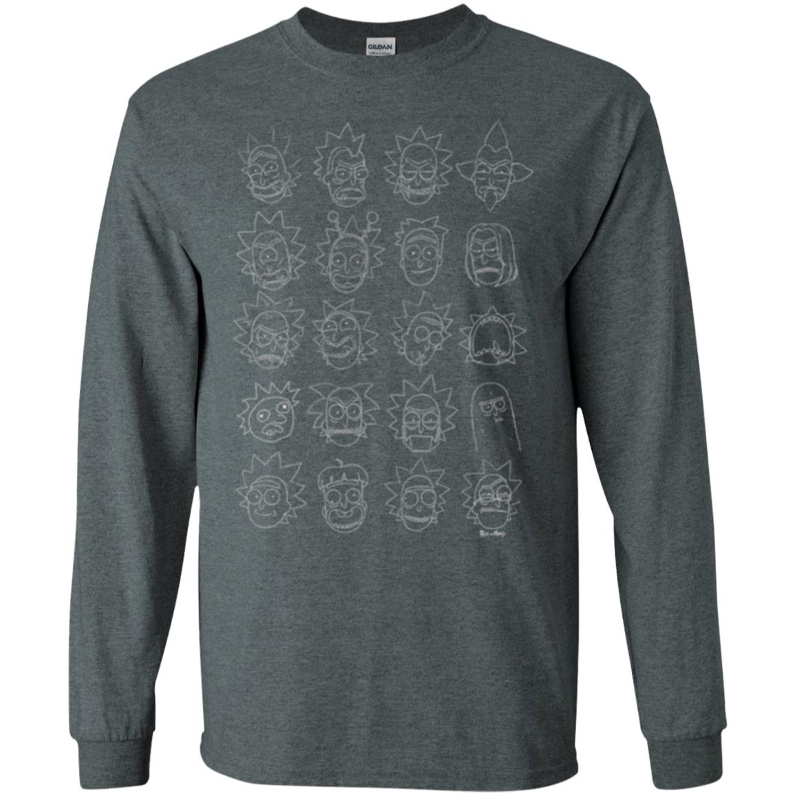 Movie T-shirt The Many Faces Of Rick Dark Heather