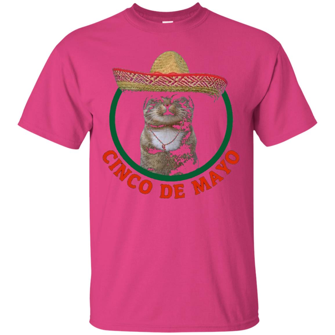 Cinco De Mayo Kitty Cat Funny Cute Meow Sombrero T-shirt Heliconia