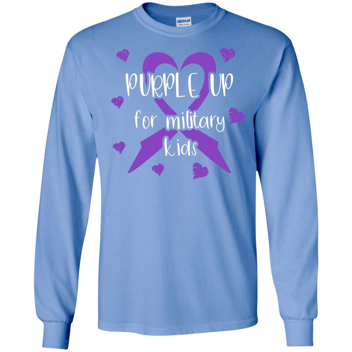 Purple Up For Military Kids Shirt Carolina Blue