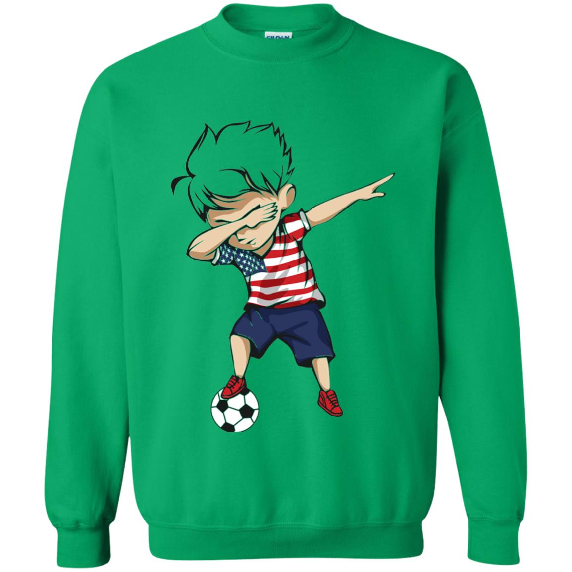 Dabbing Soccer Boy United States Jersey Shirt Usa Football Irish Green