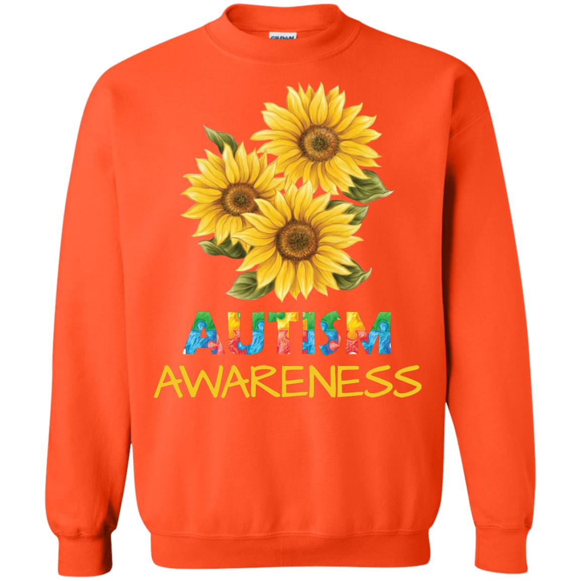 Autism Awareness Sunflower Shirt Orange