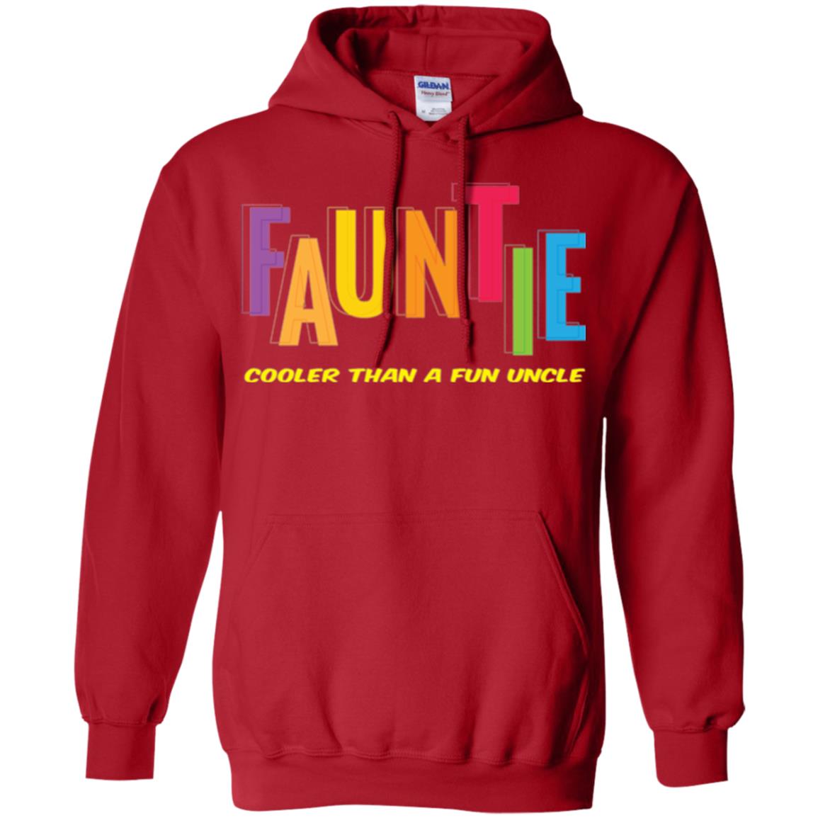 Aunt T-shirt Fauntie Cooler Than A Fun Uncle Red