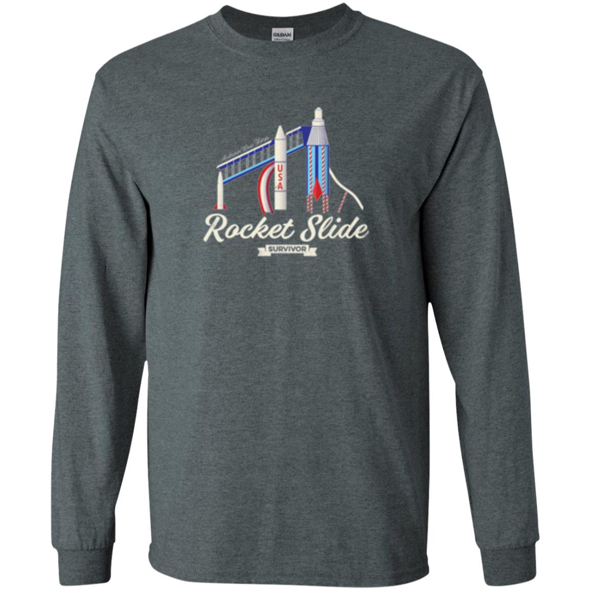 I Survived The Rocket Slide T-shirt Dark Heather