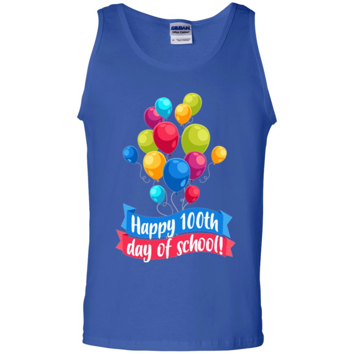 Happy 100th Day Of School Colorful Balloons Funny T-shirt Royal