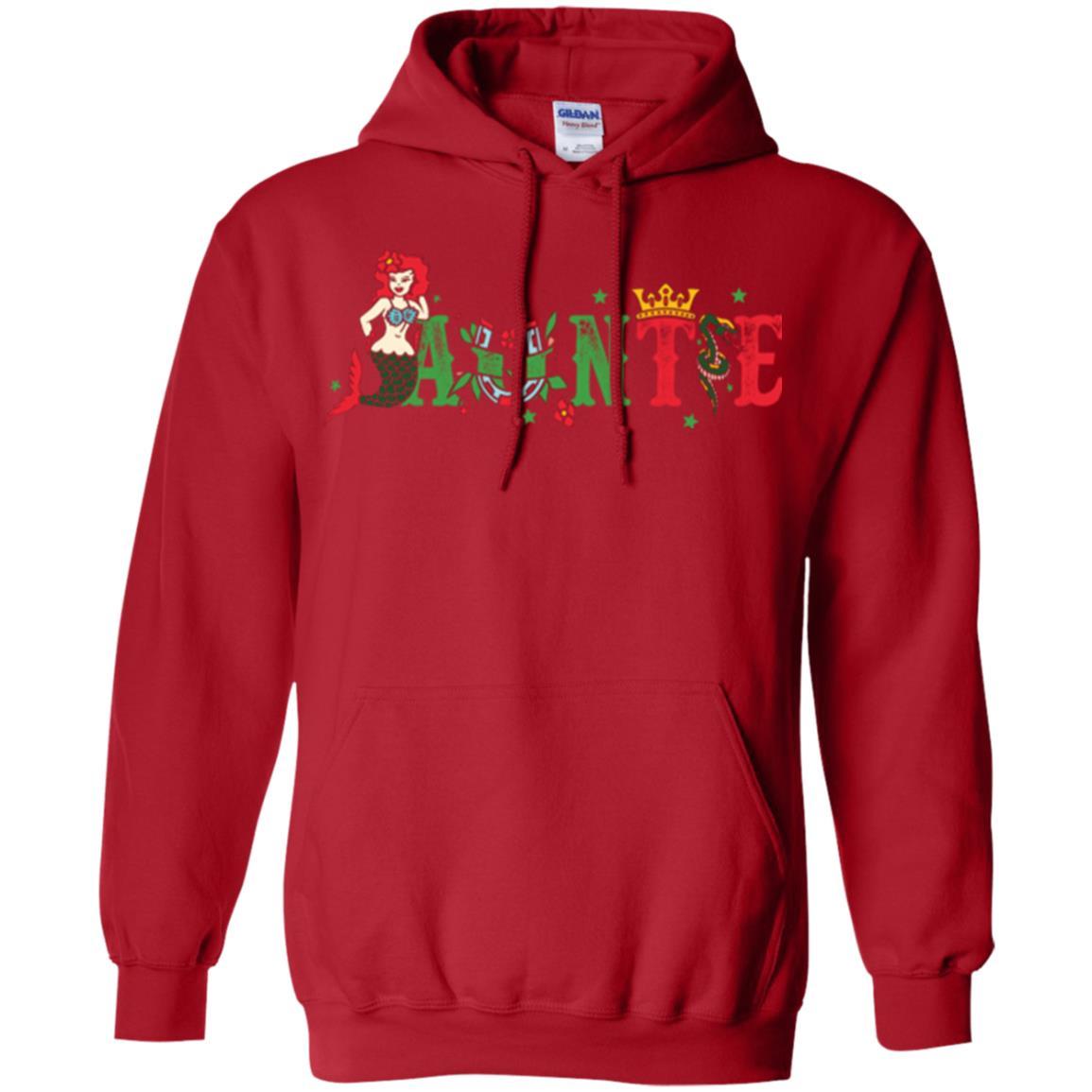 Aunt T-shirt Mermaid Auntie T-shirt Red