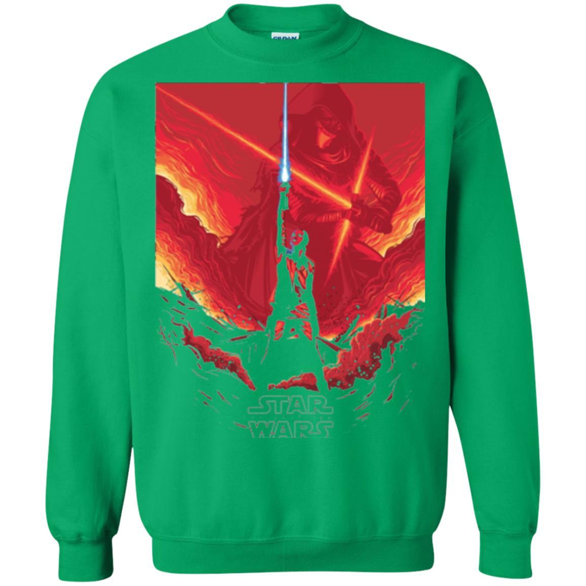 Film T-shirt Star Wars Last Jedi Rey Saber Reach Red Poster Irish Green