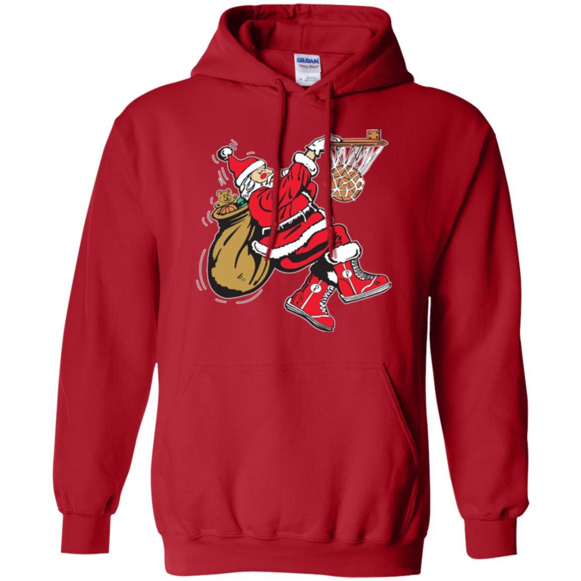 Christmas T-shirt Basketball Santa Claus Red
