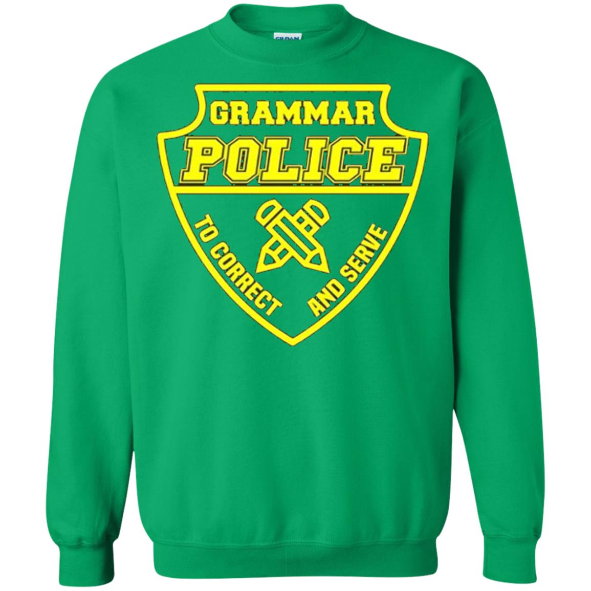 English Teachers Cops T-shirt Grammar Police To Correct And Serve Irish Green