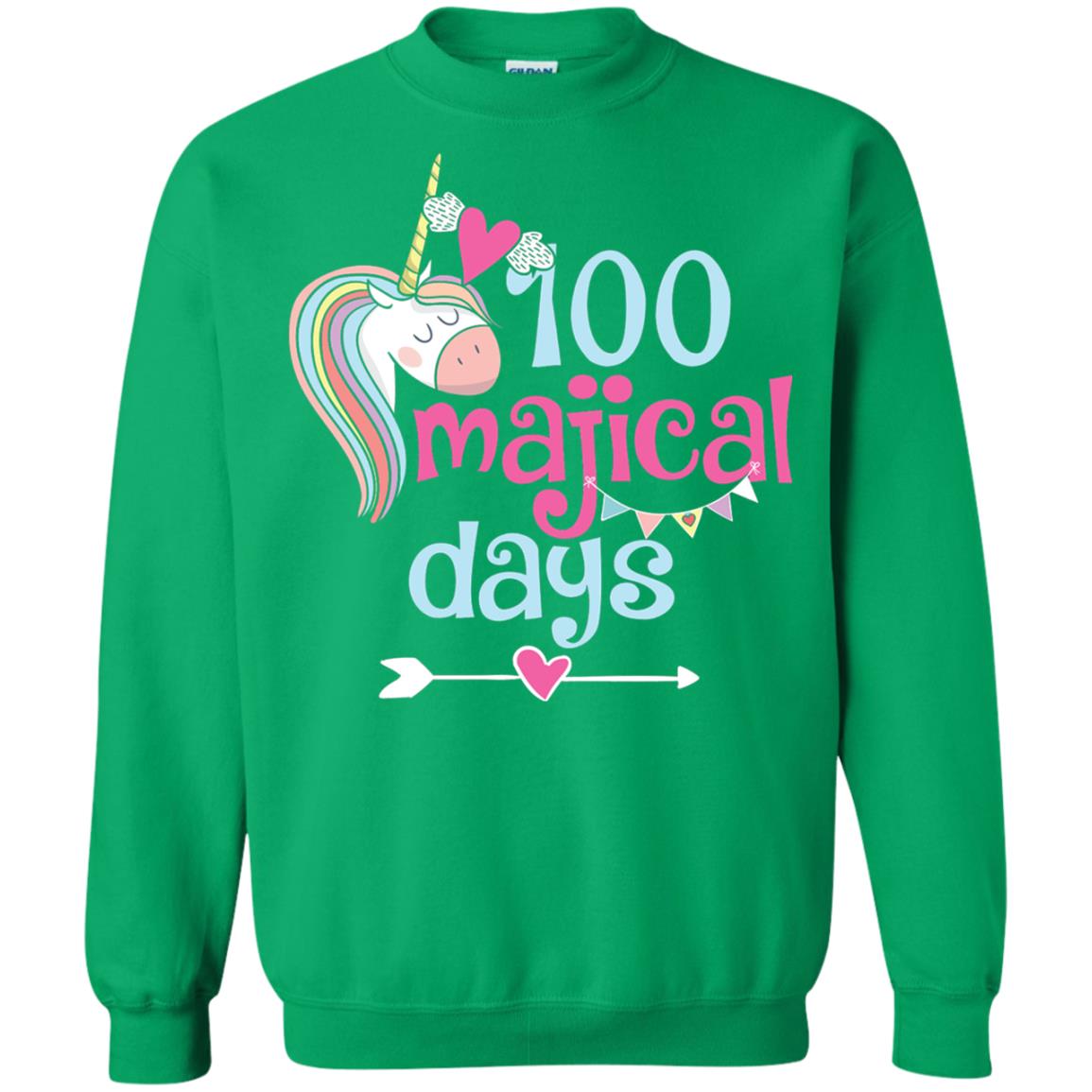 100 Days Of School T-shirt 100 Magical Days Unicorn Irish Green