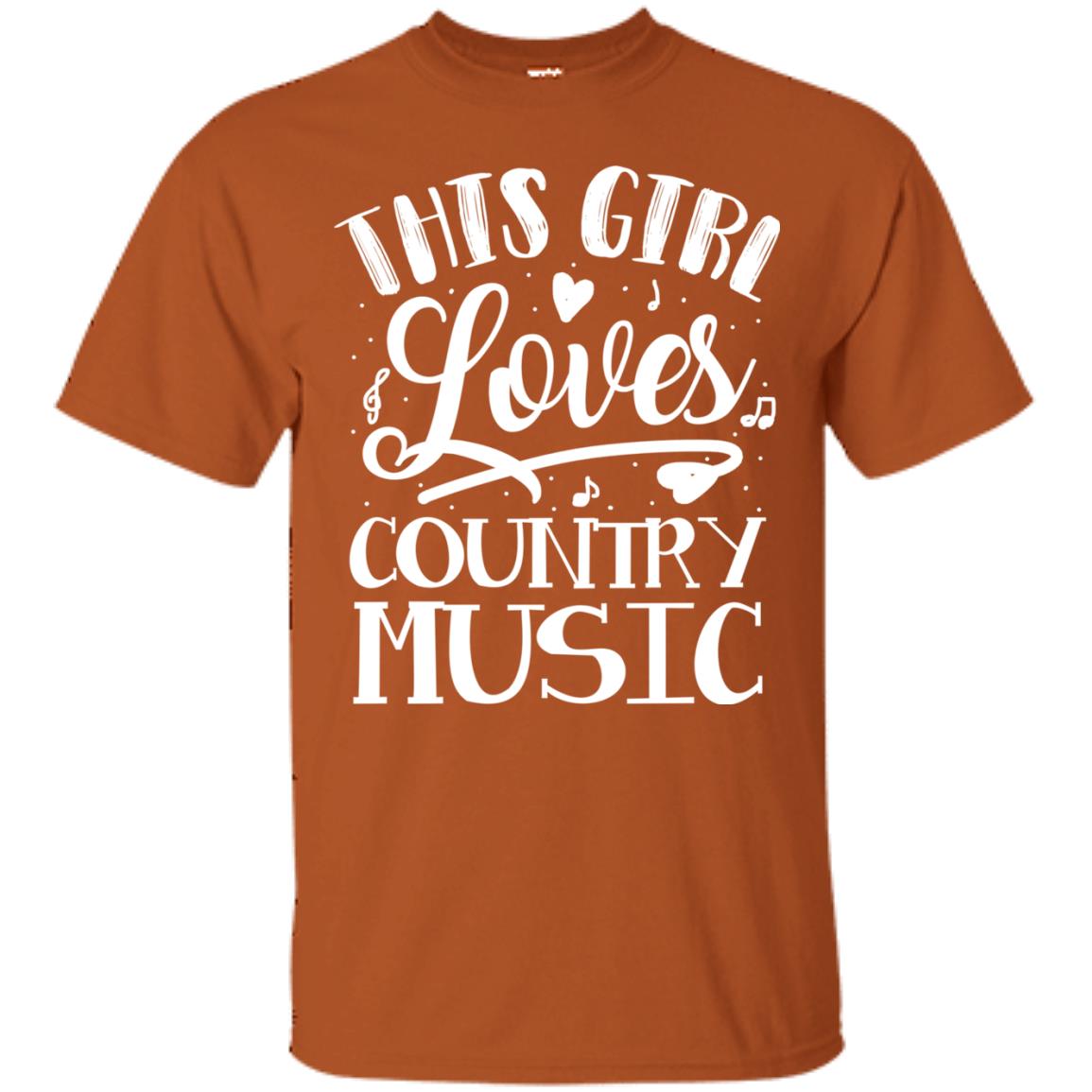 This Girl Loves Country Music Shirt Texas Orange