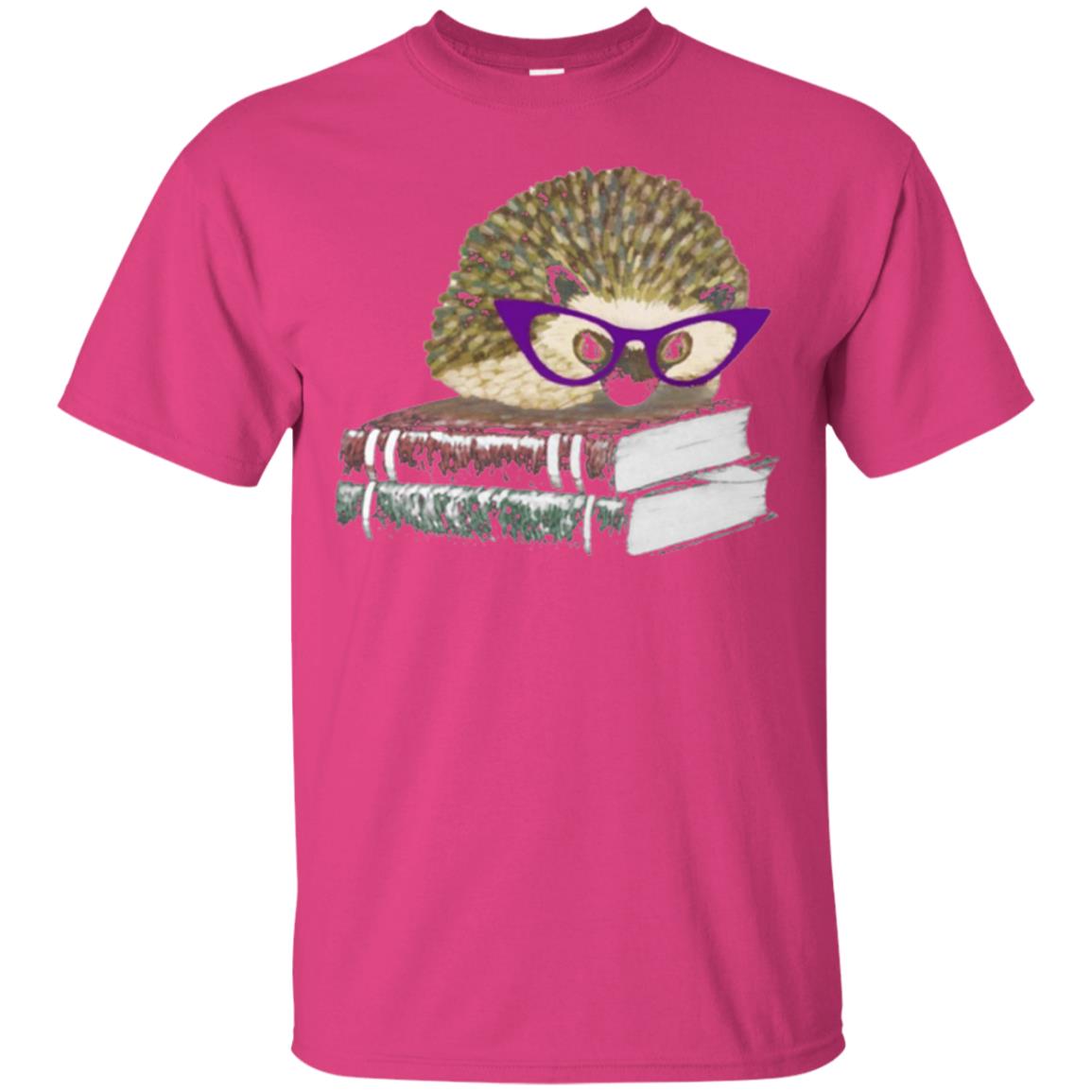 Adorable Hedgehog Book Nerd Gift Shirt Heliconia