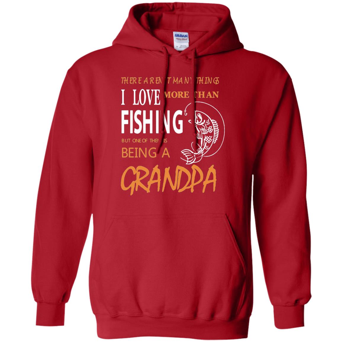 Fishing Buddy Fishing Grandpa T-shirt Love More Than Fishing Red